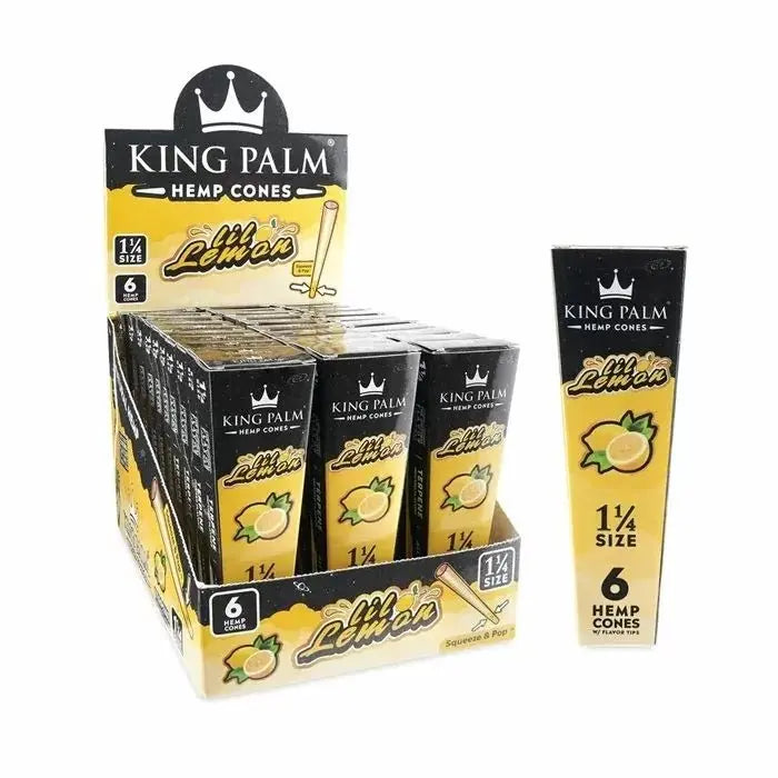 King Palm - 1 1/4 Size Hemp Cones - 6 Counts Per Pack - 30 Packs Per Box - Smoke empire