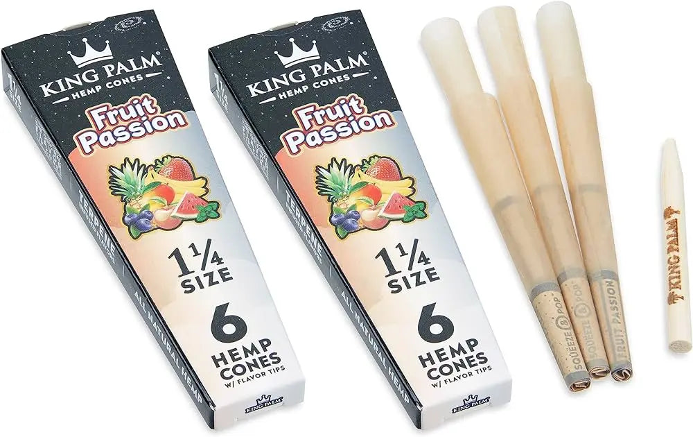 King Palm - 1 1/4 Size Hemp Cones - 6 Counts Per Pack - 30 Packs Per Box - Smoke empire