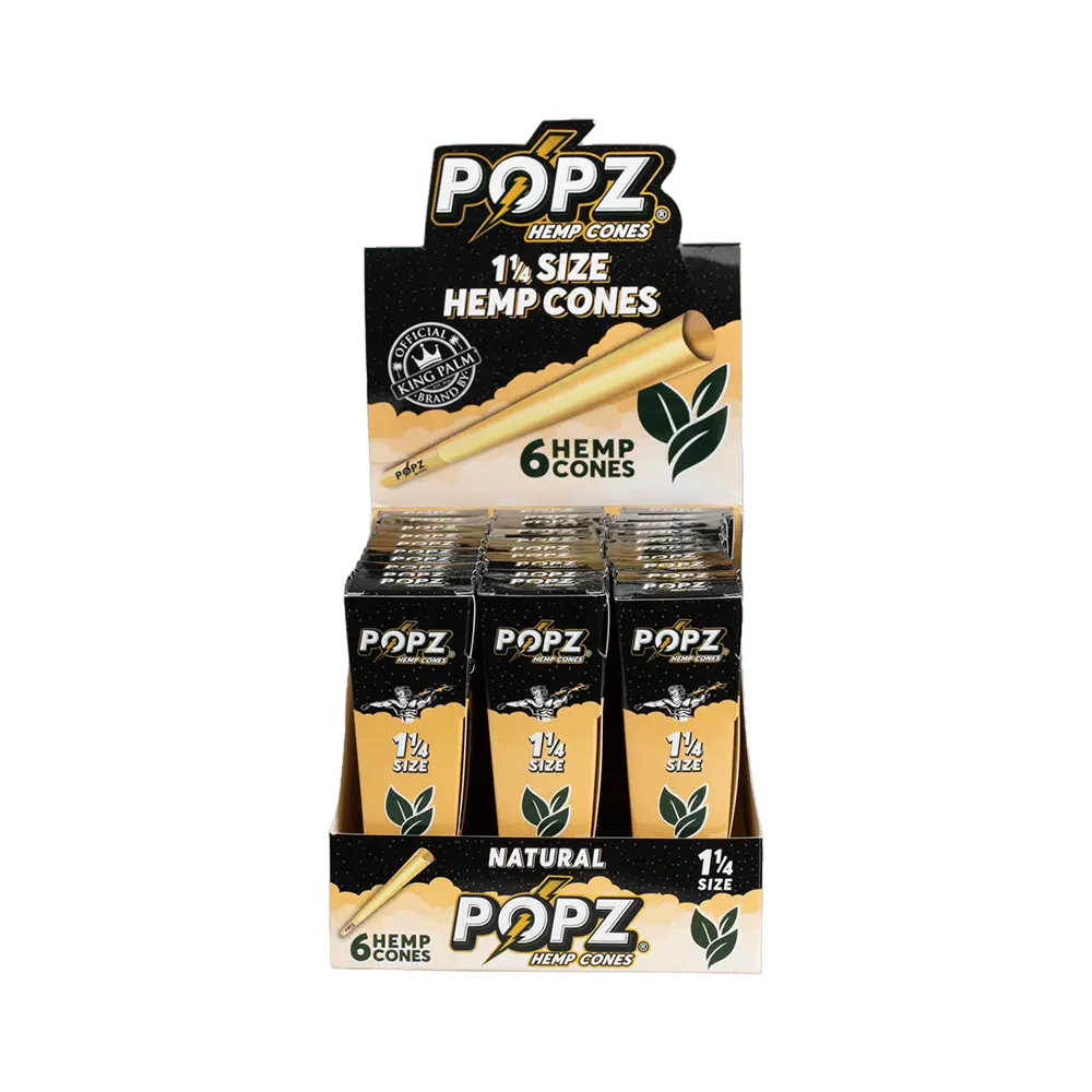 King Palm - 1 1/4 Size Hemp Cones - 6 Counts Per Pack - 30 Packs Per Box - Smoke empire