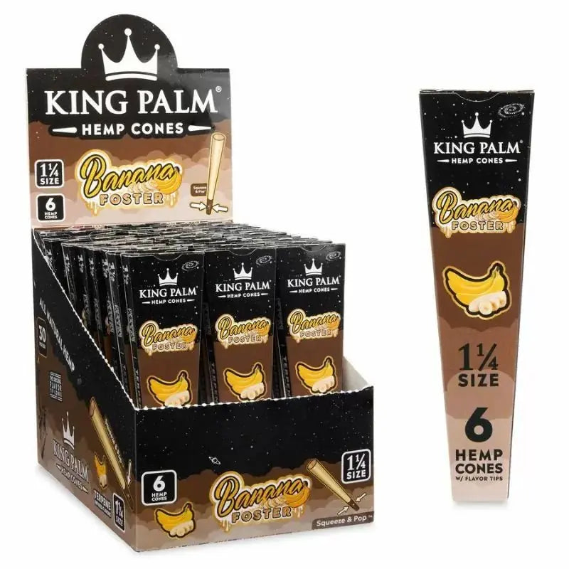King Palm - 1 1/4 Size Hemp Cones - 6 Counts Per Pack - 30 Packs Per Box - Smoke empire