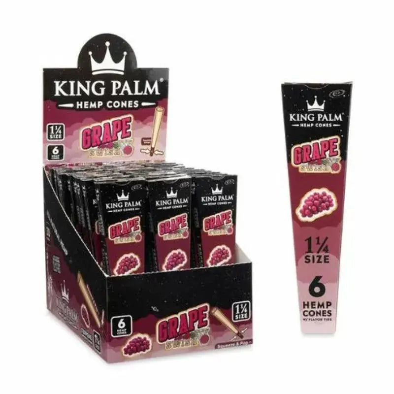 King Palm - 1 1/4 Size Hemp Cones - 6 Counts Per Pack - 30 Packs Per Box - Smoke empire