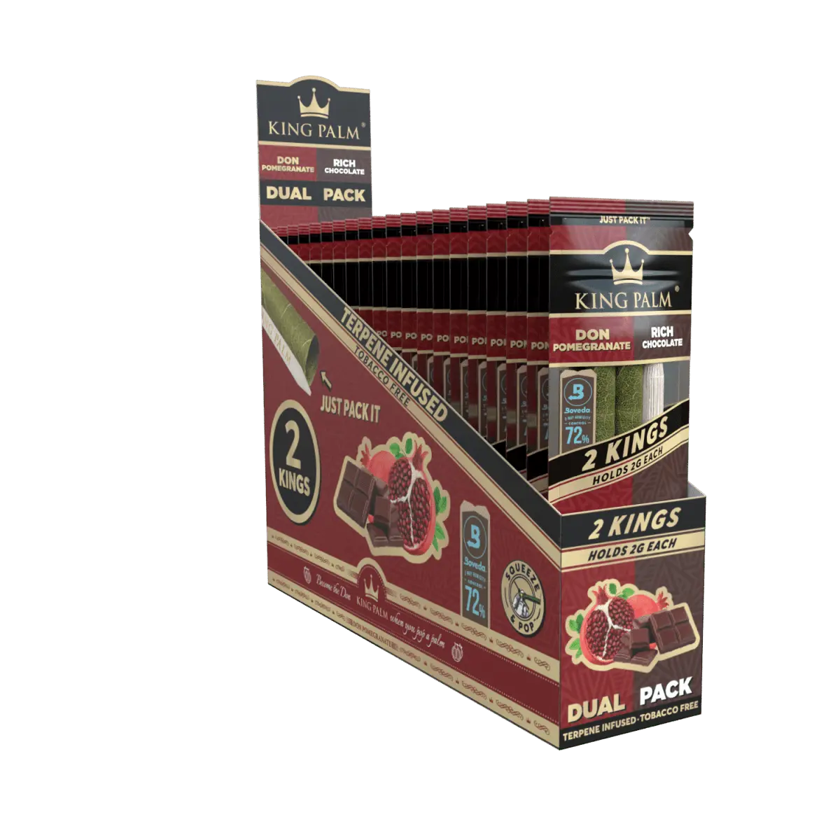 King Palm - Dual Pack Cones - King Size - 2 Grams - 2 Counts Per Pack - 20 Packs Per Display - Smoke empire