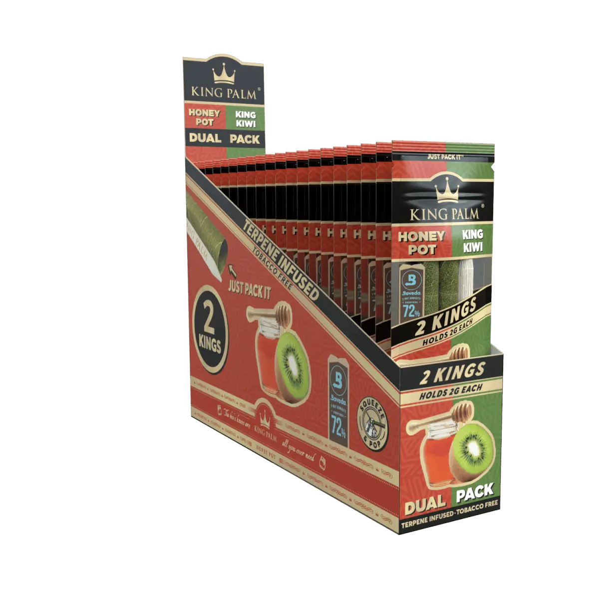 King Palm - Dual Pack Cones - King Size - 2 Grams - 2 Counts Per Pack - 20 Packs Per Display - Smoke empire