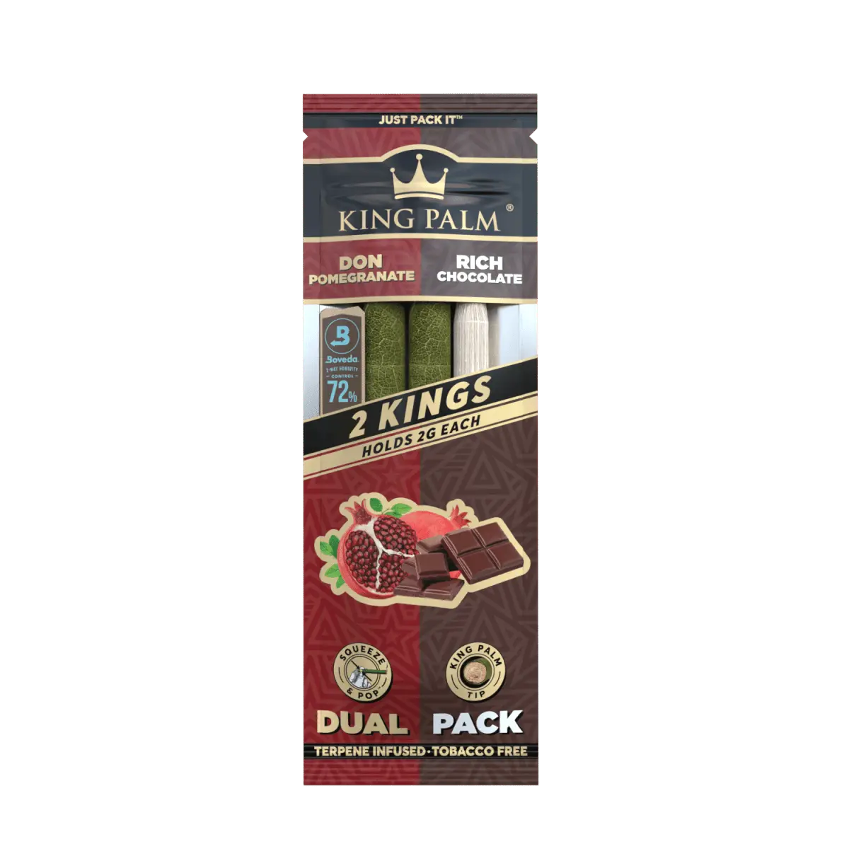 King Palm - Dual Pack Cones - King Size - 2 Grams - 2 Counts Per Pack - 20 Packs Per Display - Smoke empire