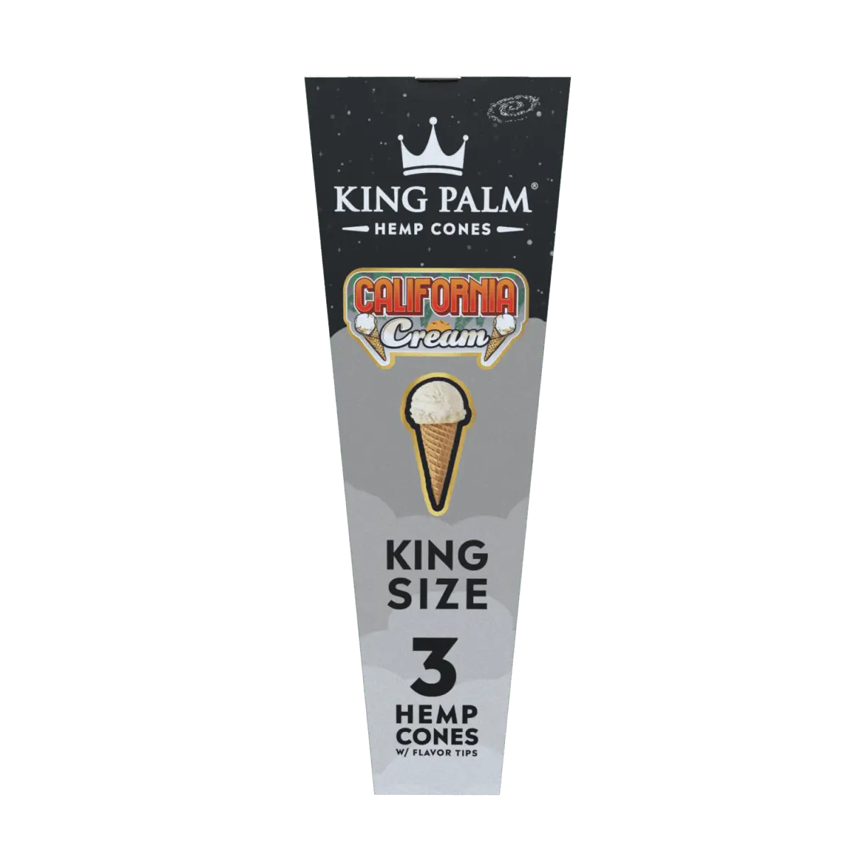 King Palm - KING SIZE Hemp Cones - 3 Counts Per Pack - 30 Packs Per Box - Smoke empire