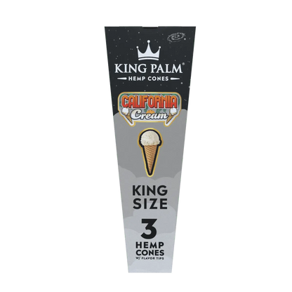 King Palm - KING SIZE Hemp Cones - 3 Counts Per Pack - 30 Packs Per Box - Smoke empire