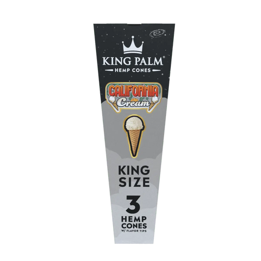 King Palm - KING SIZE Hemp Cones - 3 Counts Per Pack - 30 Packs Per Box - Smoke empire
