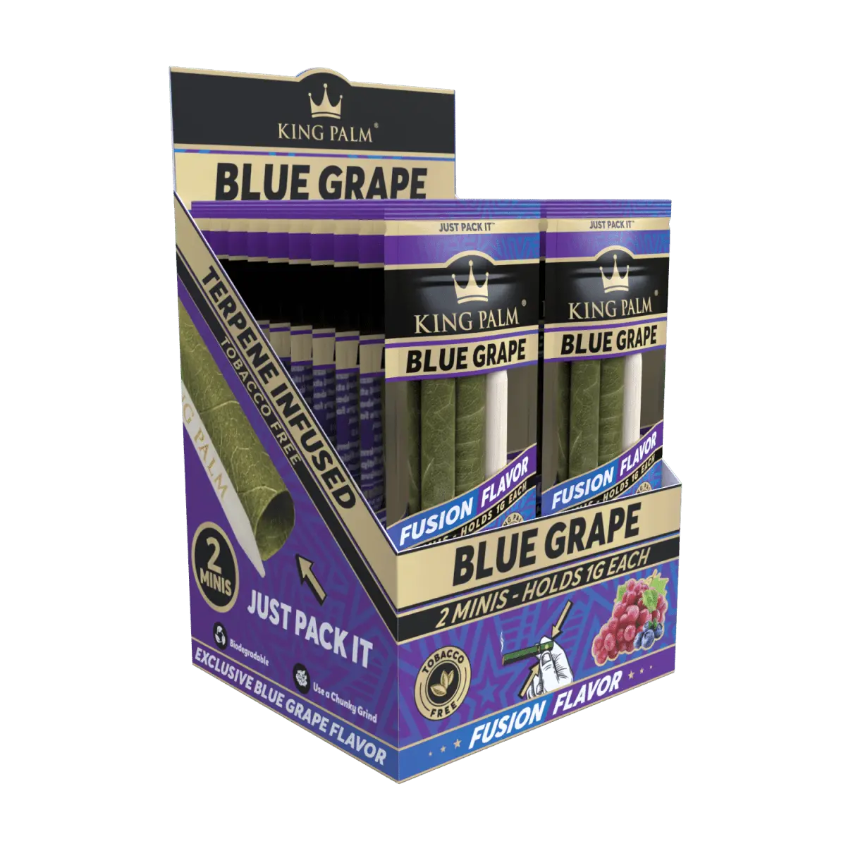 King Palm - Leaf Tubes Minis Rolls 1 Gram - 2 Counts Per Pack - 20 Packs Per Box - Smoke empire