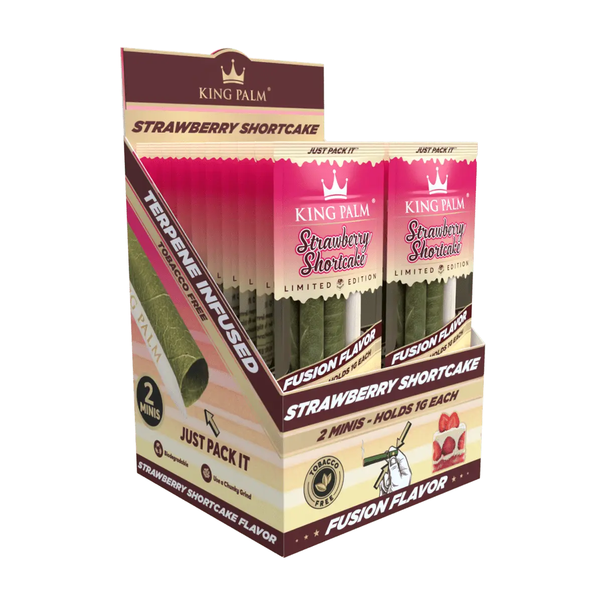 King Palm - Leaf Tubes Minis Rolls 1 Gram - 2 Counts Per Pack - 20 Packs Per Box - Smoke empire