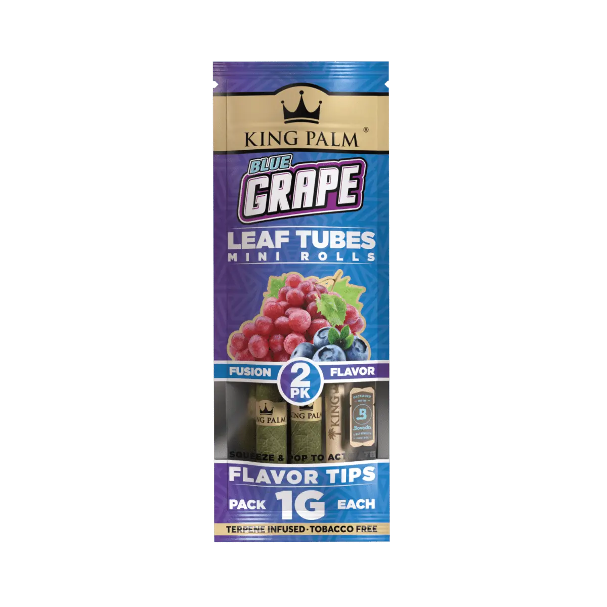 King Palm - Leaf Tubes Minis Rolls 1 Gram - 2 Counts Per Pack - 20 Packs Per Box - Smoke empire