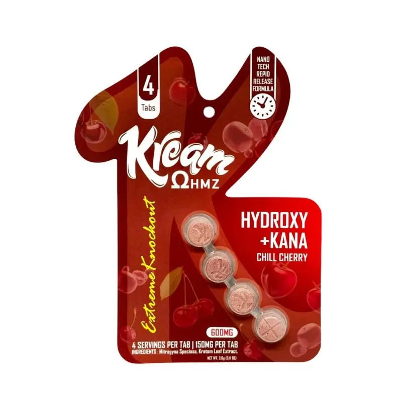KREAM OHMZ 7-HYDROXYMITRAGYNINE + KANA 4CT 150MG PER TABLET - CHERRY CHILL - Smoke empire