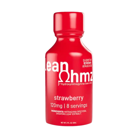 Lean Ohmz Exodus 7-Hydroxymitragynine Syrup Strawberry 120mg 2oz - Smoke empire