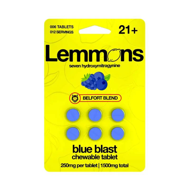 LEMMONS BELFORT BLEND 7-HYDROXYMITRAGYNINE CHEWABLE TABLETS 6CT 250MG PER TABLET - Smoke empire