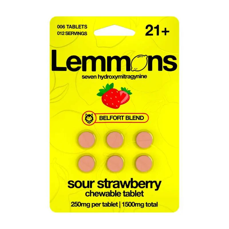LEMMONS BELFORT BLEND 7-HYDROXYMITRAGYNINE CHEWABLE TABLETS 6CT 250MG PER TABLET - Smoke empire