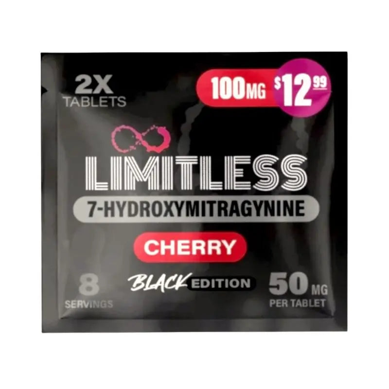 LIMITLESS 7-HYDROXYMITRAGYNINE BLACK EDITION TABLETS 2CT 50MG PER TABLET - Smoke empire