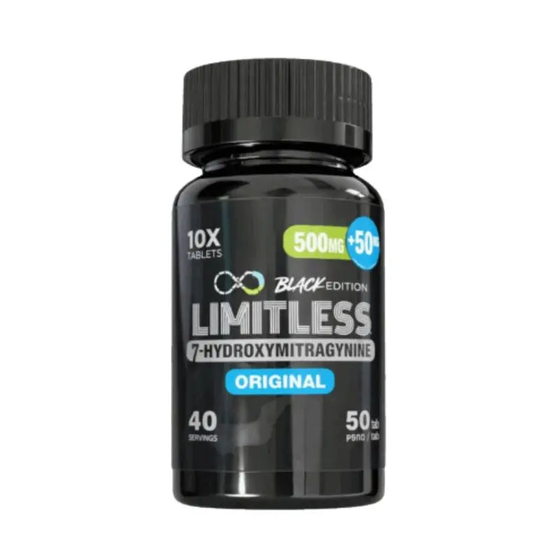 LIMITLESS BLACK EDITION 7-HYDROXYMITRAGYNINE TABLETS 10CT 50MG PER TABLET - Smoke empire