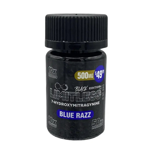 LIMITLESS BLACK EDITION 7-HYDROXYMITRAGYNINE TABLETS 10CT 50MG PER TABLET - Smoke empire