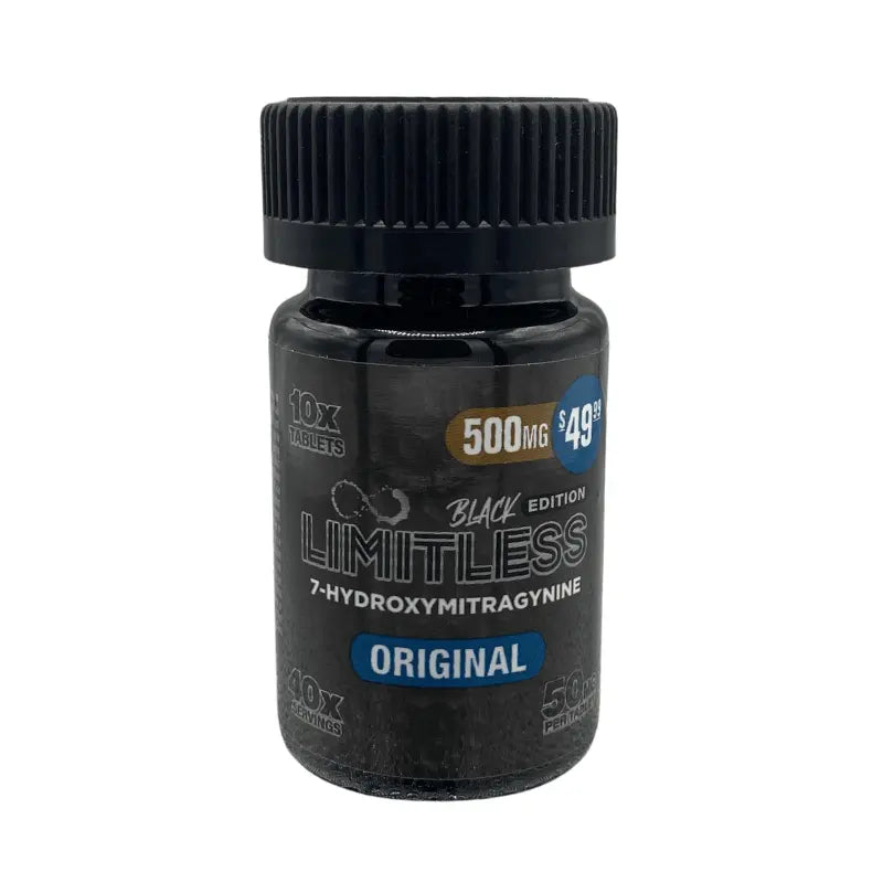 LIMITLESS BLACK EDITION 7-HYDROXYMITRAGYNINE TABLETS 10CT 50MG PER TABLET - Smoke empire