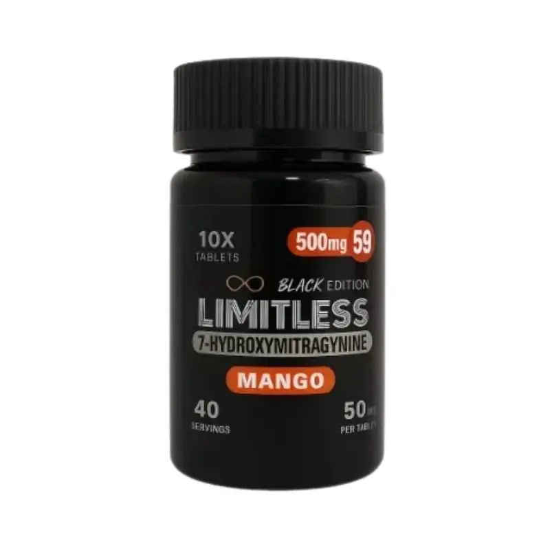 LIMITLESS BLACK EDITION 7-HYDROXYMITRAGYNINE TABLETS 10CT 50MG PER TABLET - Smoke empire