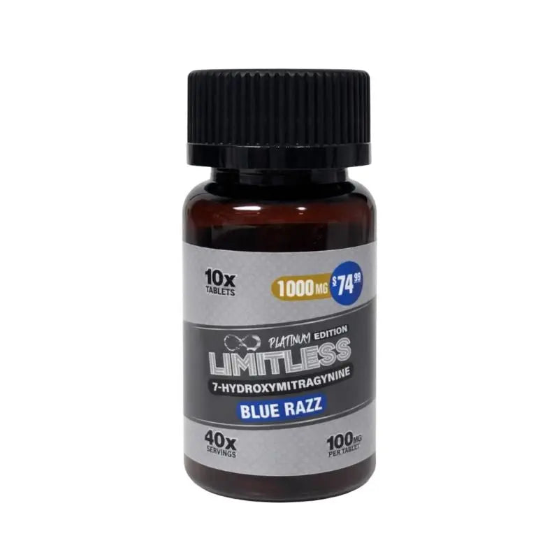 LIMITLESS PLATINUM EDITION 7-HYDROXYMITRAGYNINE TABLETS 10CT 100MG PER TABLET - Smoke empire