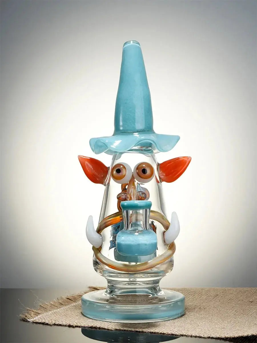 Lookah 9" Mini Wizard Glass Dab Rig - Green - Smoke empire