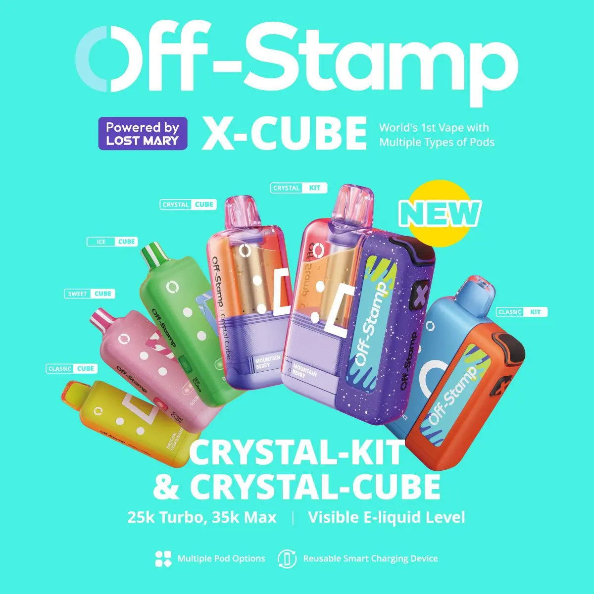 Made in Indonesia | Off-Stamp X-CUBE 'Crystal Cube' 35K Disposable KIT – 35,000 Puffs - Smoke empire