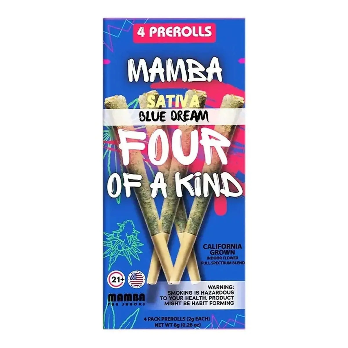 MAMBA Four of a Kind THCA Prerolls 4-Pack 8G - Smoke empire