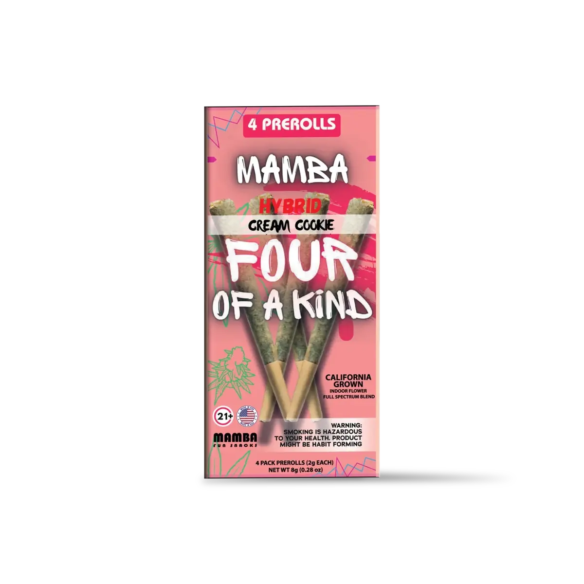 MAMBA Four of a Kind THCA Prerolls 4-Pack 8G - Smoke empire