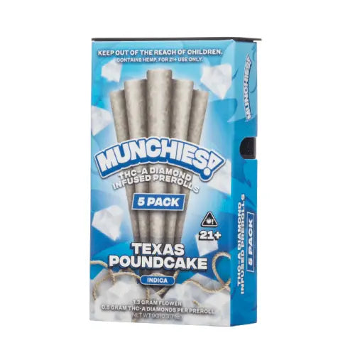 Munchies THCA Diamond Infused Prerolls 1G 5-Count - Smoke empire