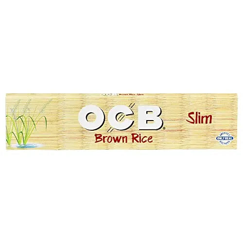 Ocb Brown Rice Slim Paper - 24 Booklets Per Display - Smoke empire