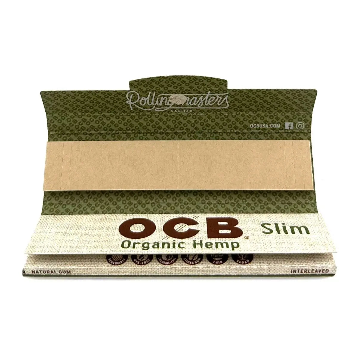 Ocb - Organic Hemp Papers With Tips Slim Size - 24 Pack Per Box - Smoke empire