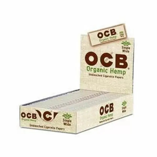 Ocb Unbleached Organic Hemp Single Wide Rolling Paper - 24 In Box - Smoke empire