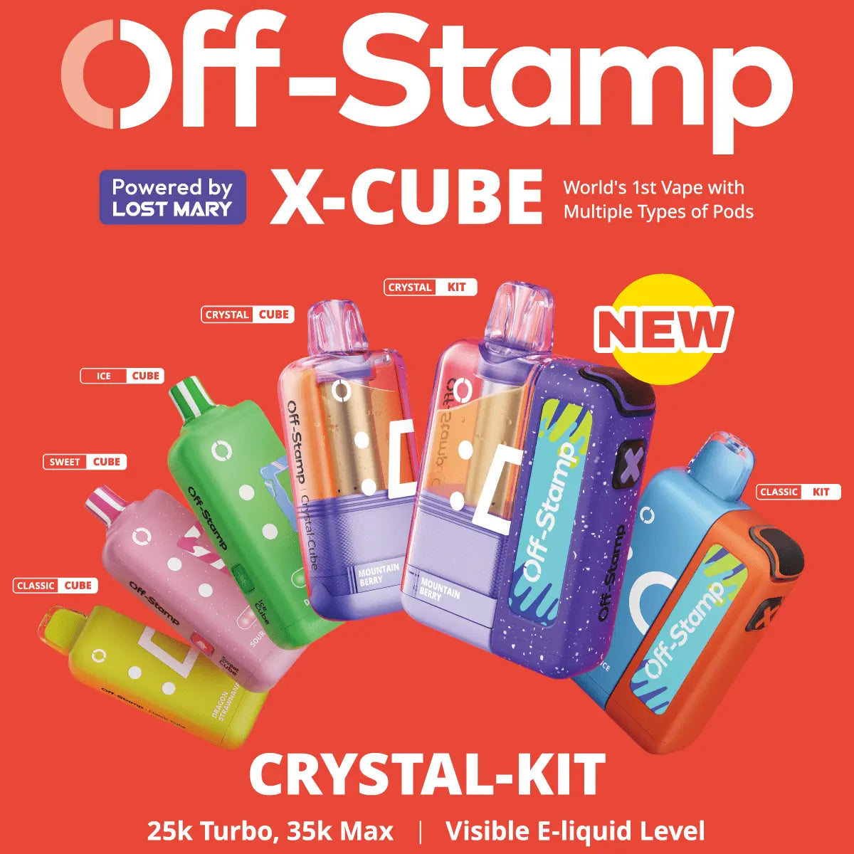 Off-Stamp X-CUBE 'CRYSTAL CUBE' 35K Disposable KIT Powered By LOST MARY – 35000 Puffs - Smoke empire