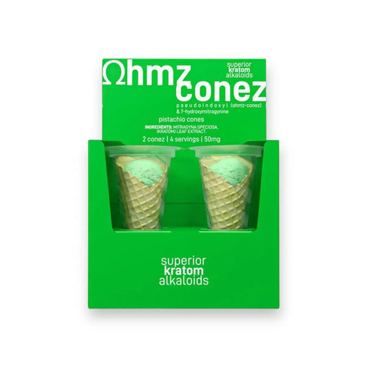 OHMZ Conez Pseudo 7-hydroxymitragynine Pistachio Cones 50mg (2 cones) - Smoke empire