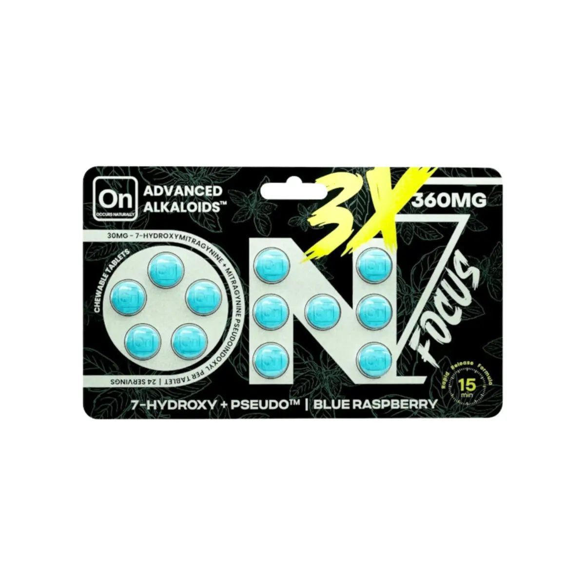 On7 7OH 3x Focus Tablets Blue Raspberry 360mg - Smoke empire