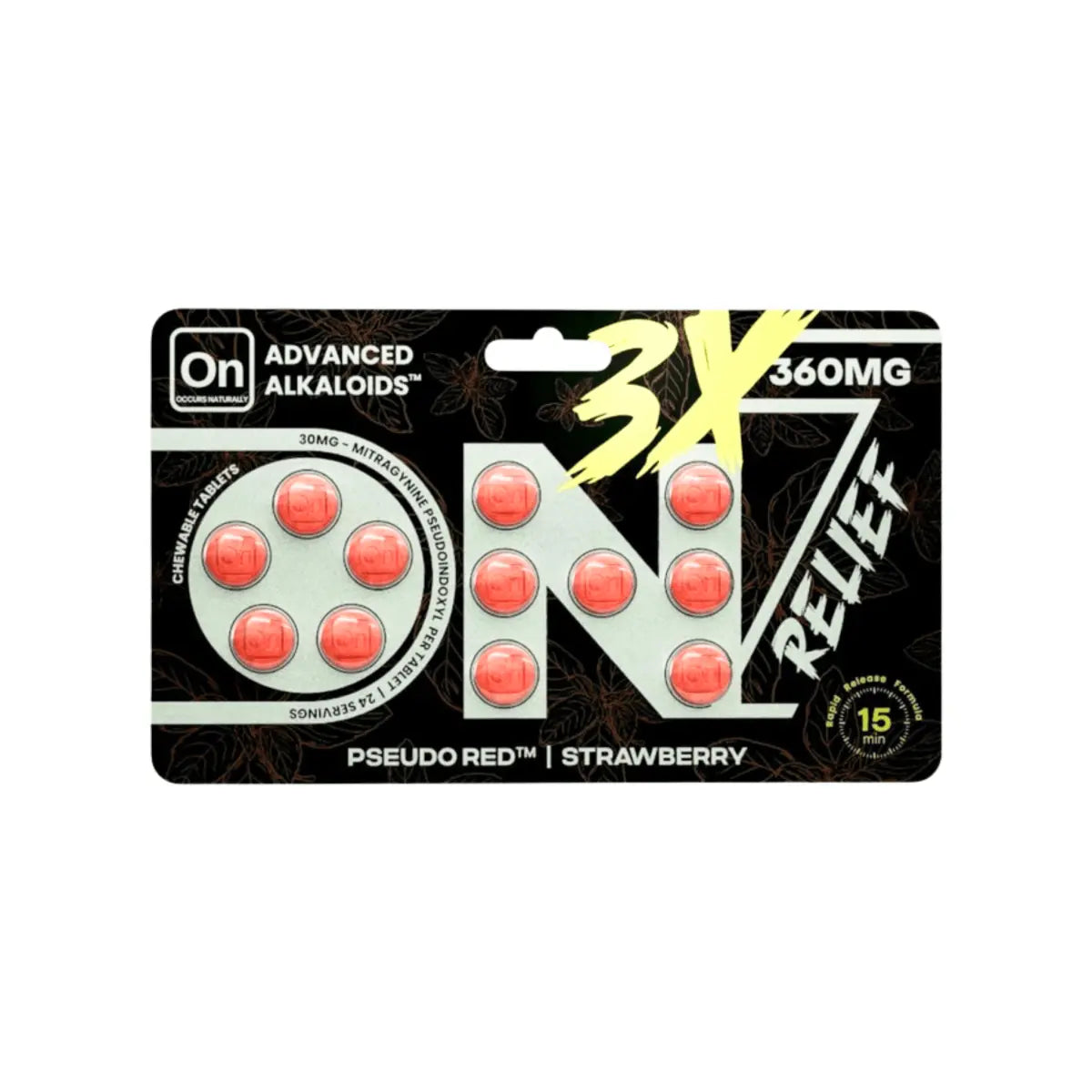 On7 7OH 3x Relief Tablets Strawberry 360mg - Smoke empire
