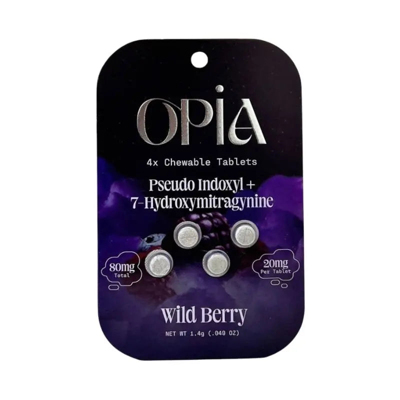 Opia 7-Hydroxymitragynine + Pseudo Chewable Tablets 4ct 20mg per Tablet - Smoke empire