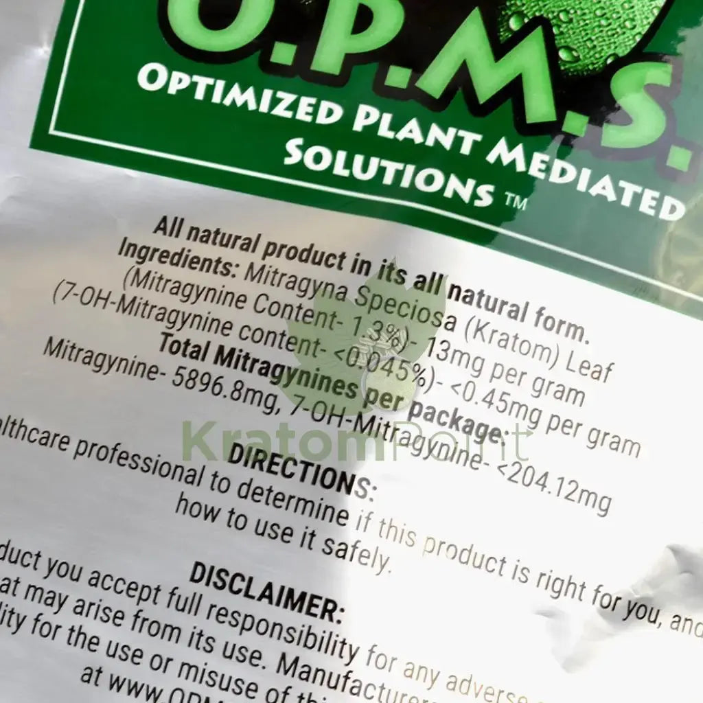 OPMS Kratom Powder, 16oz Red Vein Maeng Da - Smoke empire