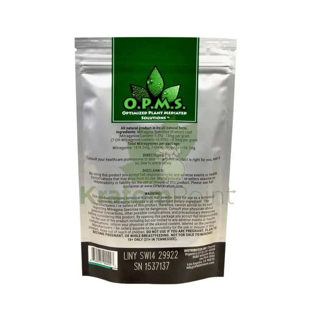OPMS Kratom Powder, 4oz White Vein Indo - Smoke empire
