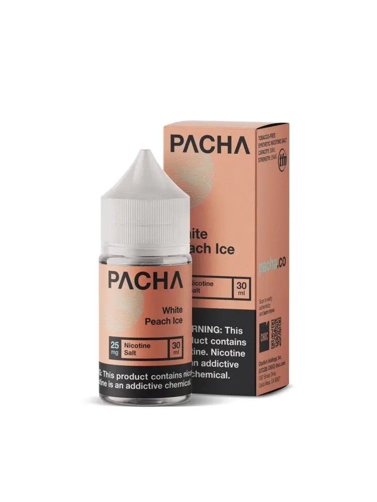 Pacha Salt White Peach Ice eJuice - Smoke empire