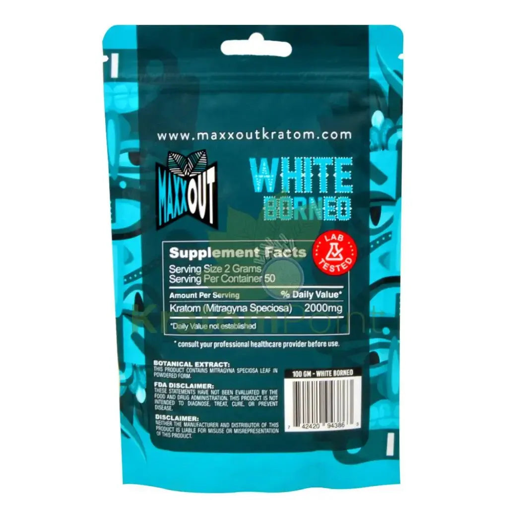 Pain Out (Maxx Out) Kratom Powder 100g White Borneo - Smoke empire