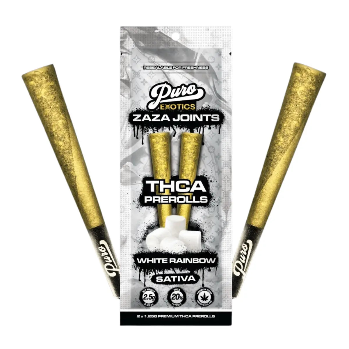 Puro Exotics Zaza THCA Joints 2.5G 2-Pack - Smoke empire
