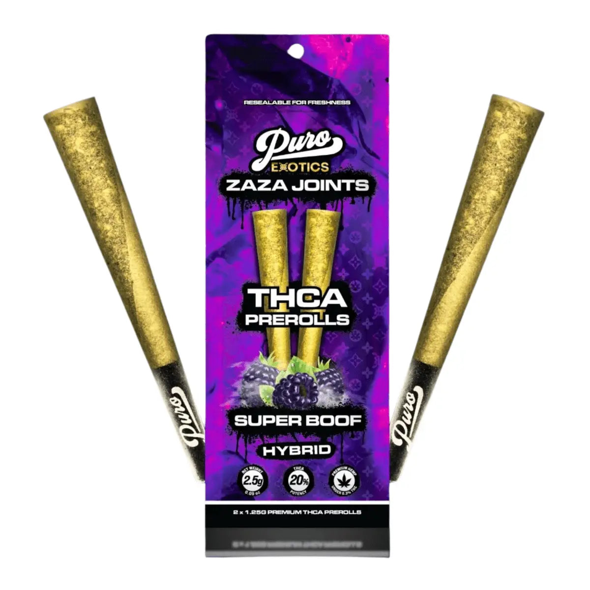 Puro Exotics Zaza THCA Joints 2.5G 2-Pack - Smoke empire