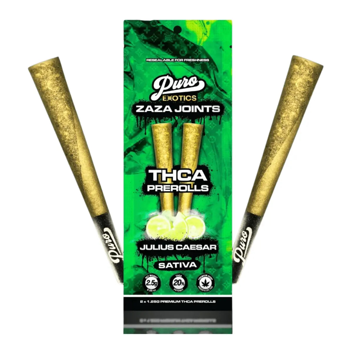 Puro Exotics Zaza THCA Joints 2.5G 2-Pack - Smoke empire