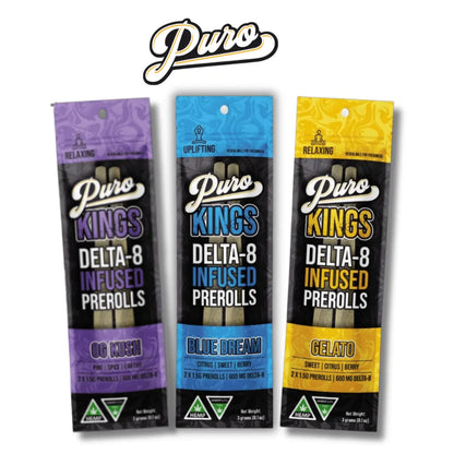 Puro Kings Delta-8 Infused Prerolls 3G 2-Pack - Smoke empire