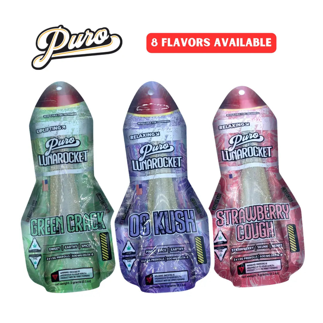 Puro Lunarocket THCP D8 CBD CBG Prerolls 2x1.5G - Smoke empire