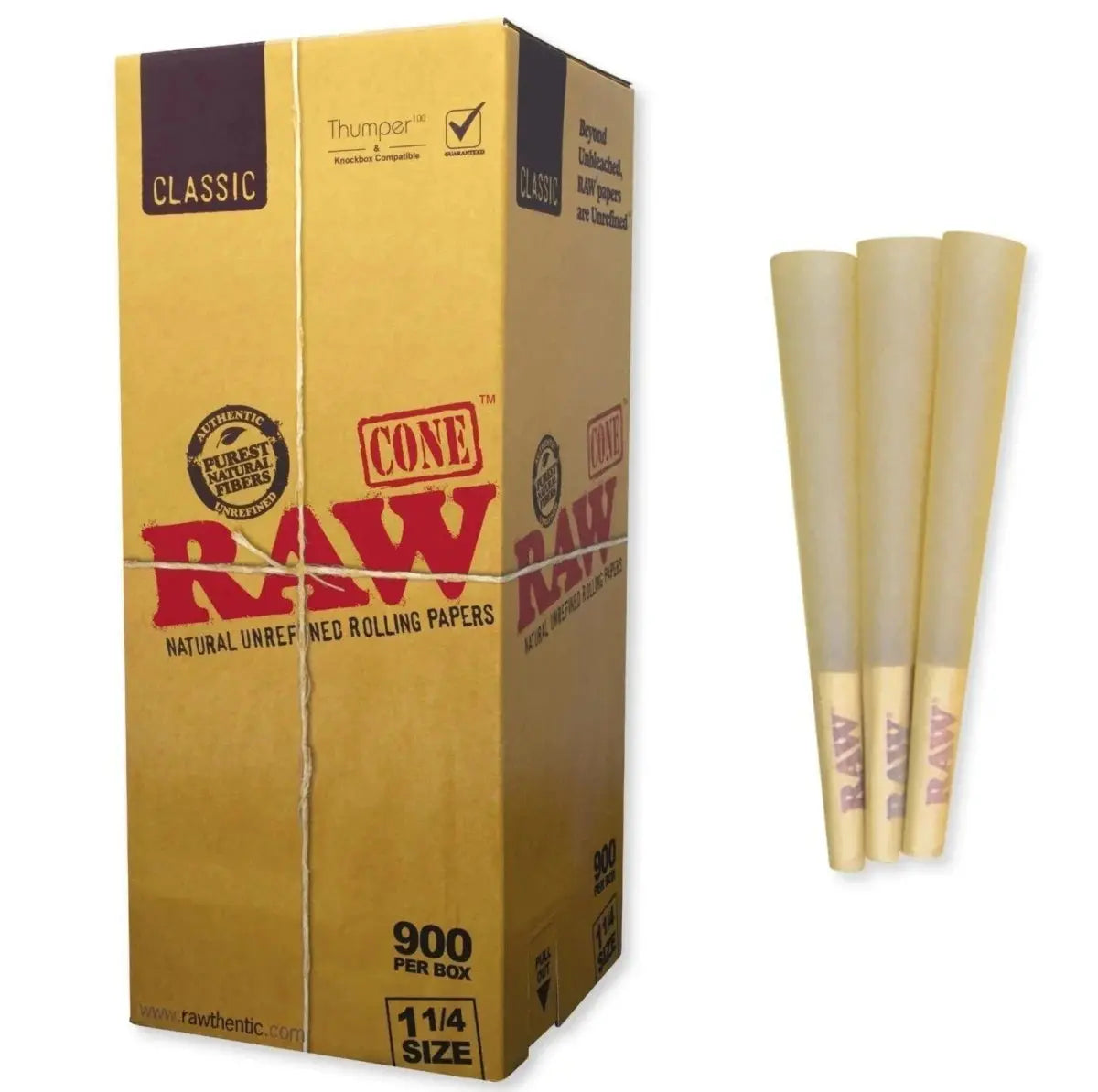 RAW Authentic Classic Bulk Cone 1 1/4' 84mm (900 Count Per Bulk Box) - Smoke empire