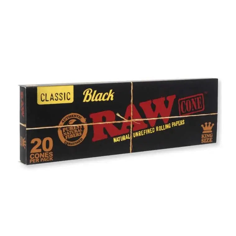 Raw Black Classic Cone - King Size - 20 Counts Per Pack - 12 Packs Per Display - Smoke empire