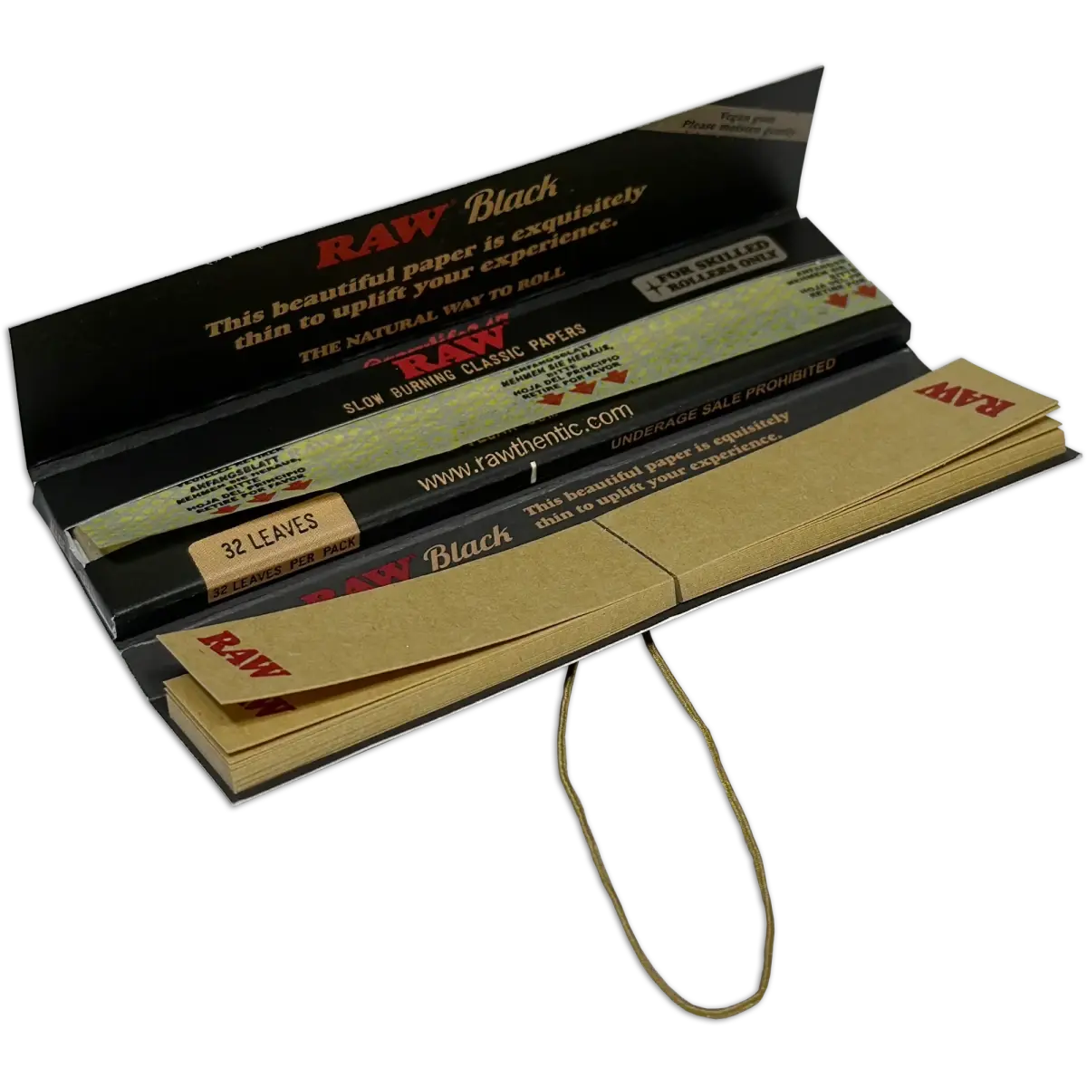 Raw - Classic Black King Size Slim Tips Connoisseur - 24 Counts Per Box - Smoke empire