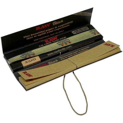 Raw - Classic Black King Size Slim Tips Connoisseur - 24 Counts Per Box - Smoke empire